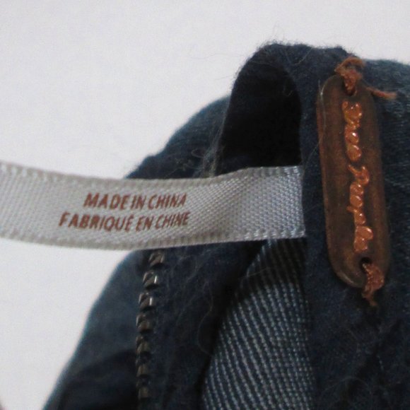 Free People Womens Slightly Faded Navy Blue Mini Skirt Size 4 Pre-owned - Picture 3 of 8